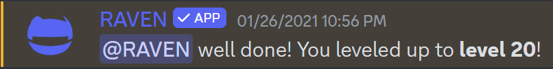 Levelaufstieg Nachricht vom RAVEN Discord Bot